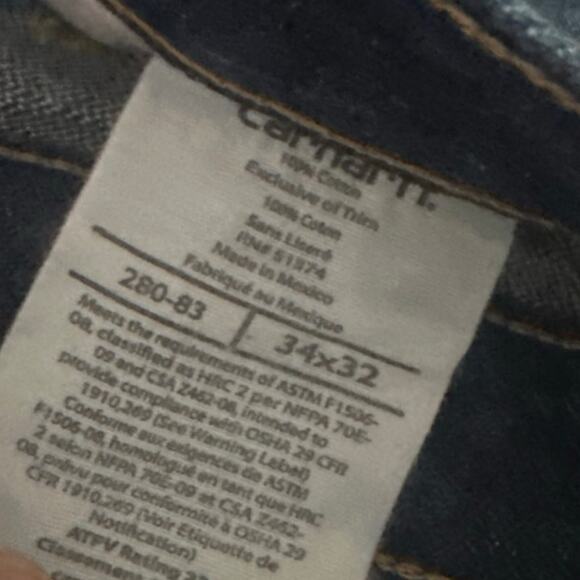 Carhartt Relaxed-Fit Carpenter Jeans 34x32 100% Cotton Denim | Workwear Classic - Picture 11 of 11